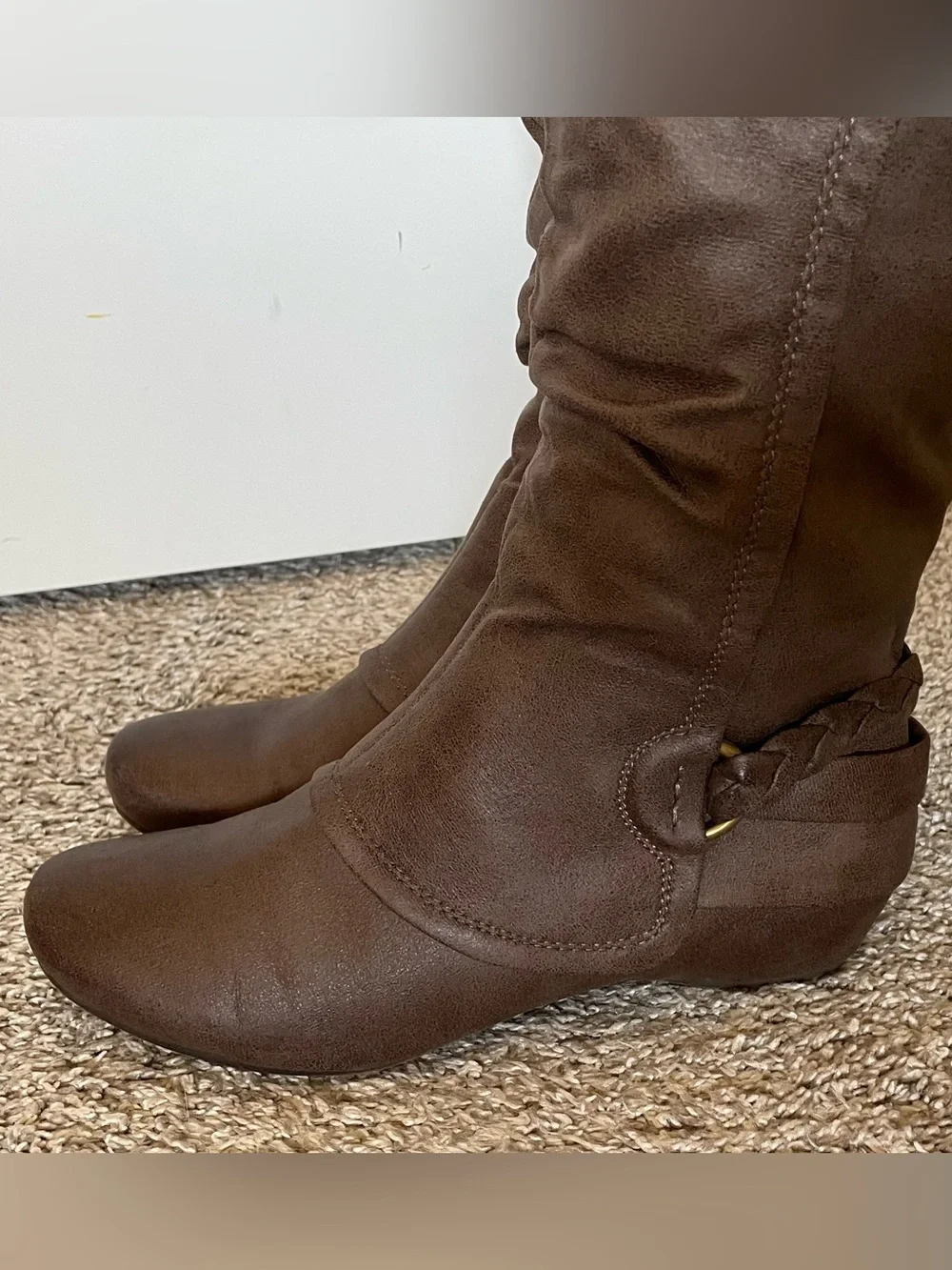 BareTraps Shania Brown Slouchy Knee High Riding Boots Size 10 Worn 1 Time
